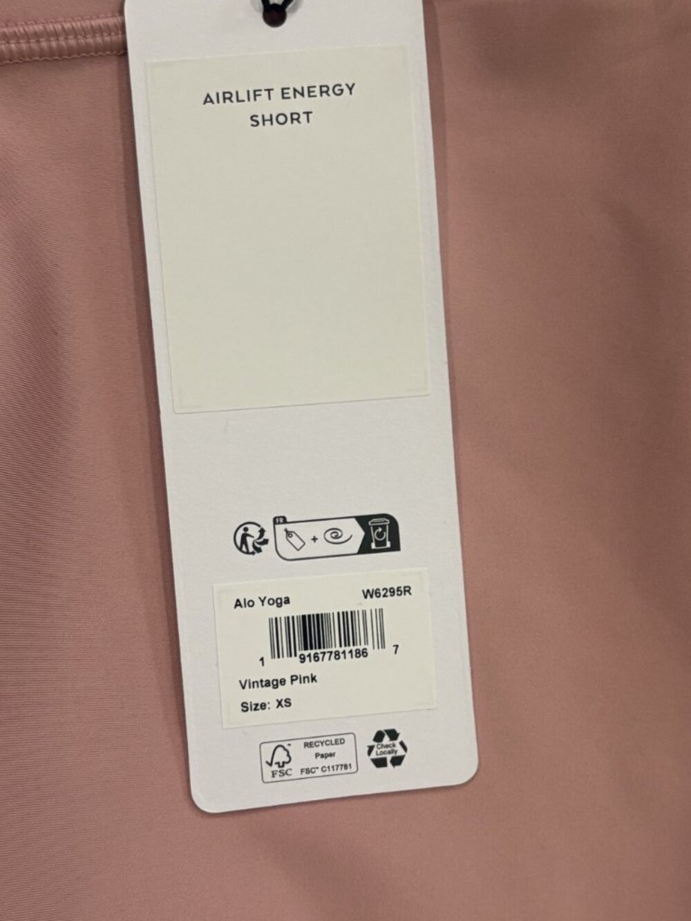 ALO 5" Airlift Energy Short in Vintage Pink - Picture 3 of 3